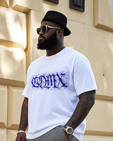 Big Men's Street Fashion Hand-painted Unique Personality Graffiti Short Sleeve T-Shirt Shorts Suit